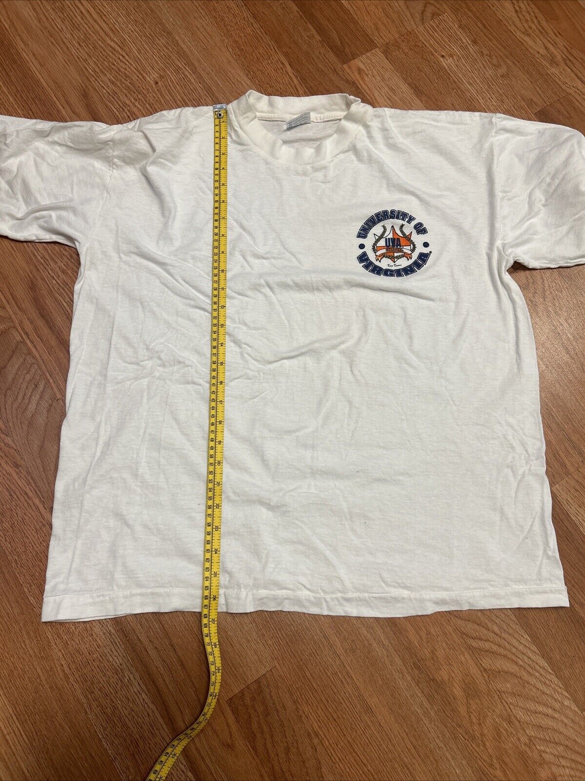 DEADSTOCK Vintage 80s University Of Virginia Short Sleeve Shirt Men's White XL