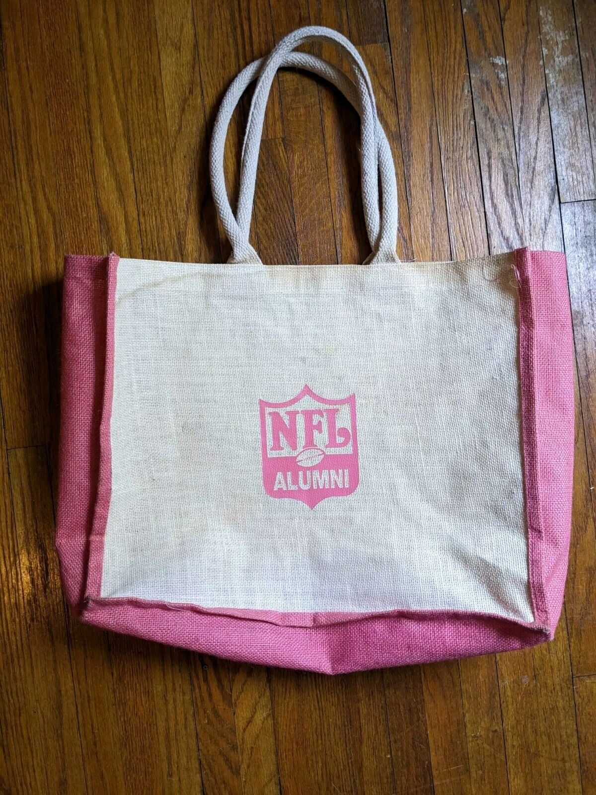 NFL Alumni Pink Tote Beach Bag As Is