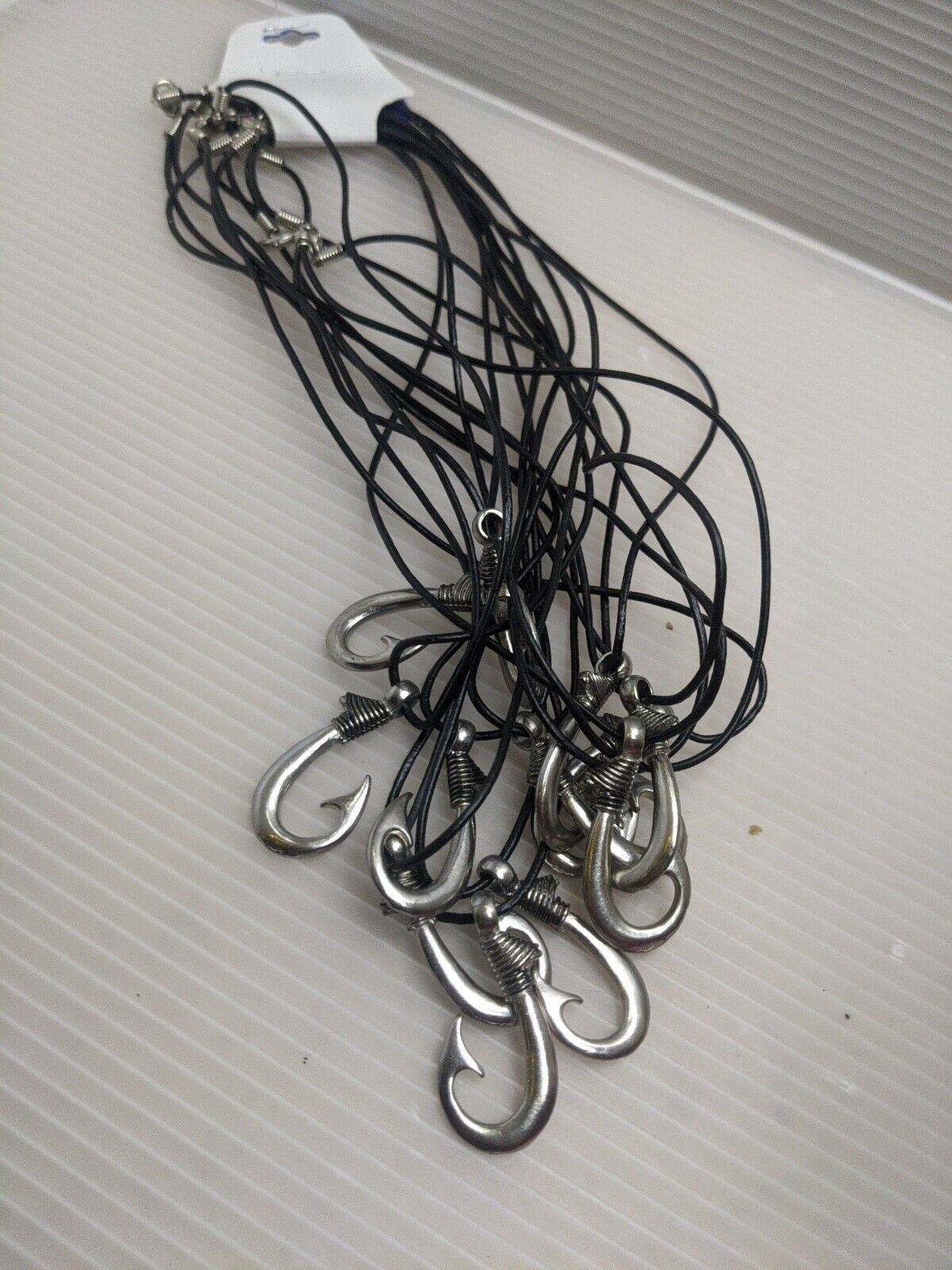 Wholesale 12pcs Maori Fish Hook Pendant Necklace Silver
