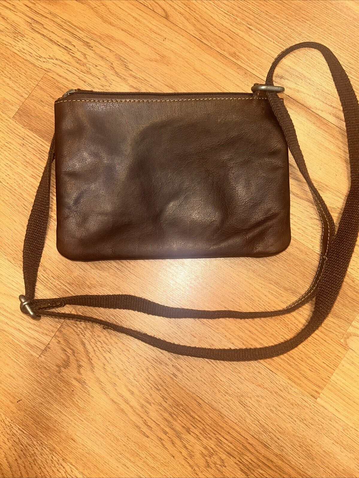 Jack Georges Voyager Leather Brown Crossbody Purse