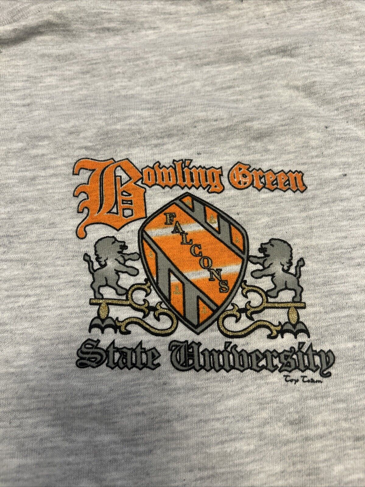 DEADSTOCK Bowling Green Falcons Short Sleeve Shirt Men's Gray vintage 80s 90s