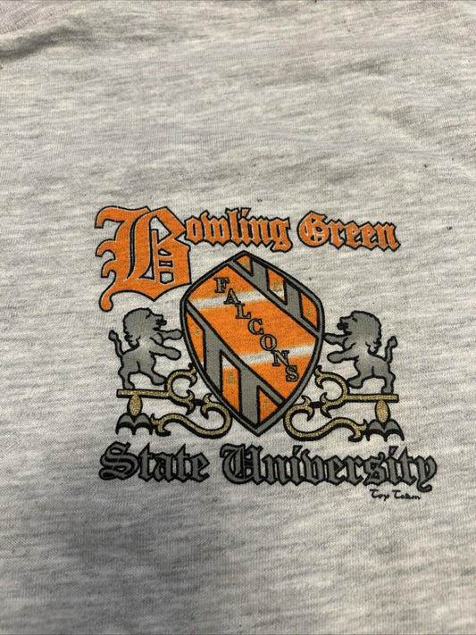 DEADSTOCK Bowling Green Falcons Short Sleeve Shirt Men's Gray vintage 80s 90s