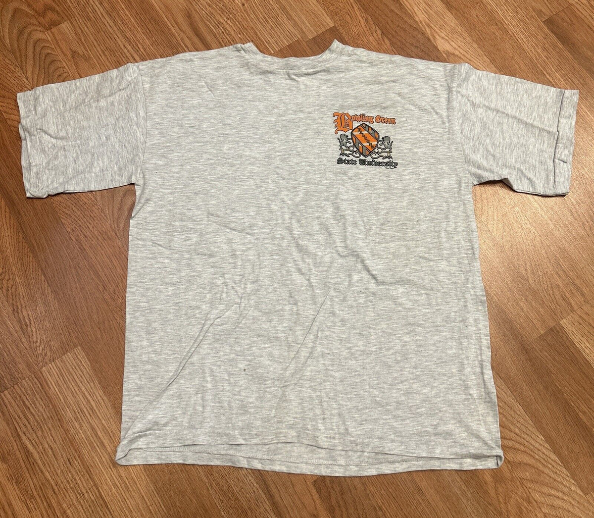 DEADSTOCK Bowling Green Falcons Short Sleeve Shirt Men's Gray vintage 80s 90s
