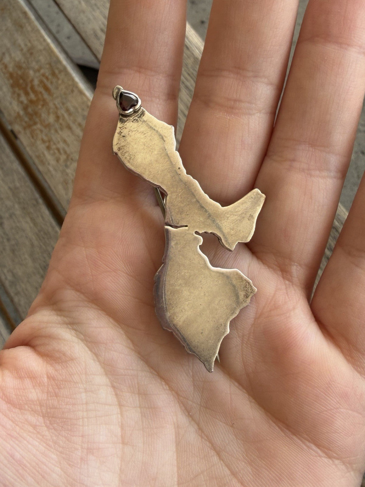 Stealing Silver Mozambique Broach With Garnet Stone