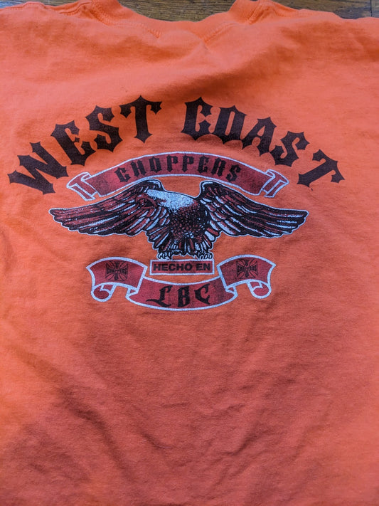 Vintage West Coast Choppers TShirt Size XXL Orange Motorcycles Y2K As Is