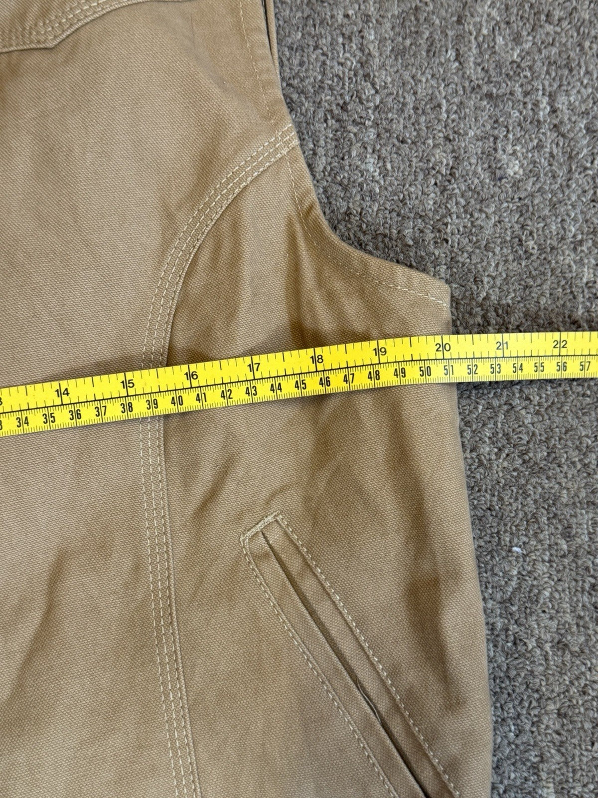 Wyoming Traders Vest Mens XL Tan Canvas Button Tan Khaki Western Rancher Rodeo