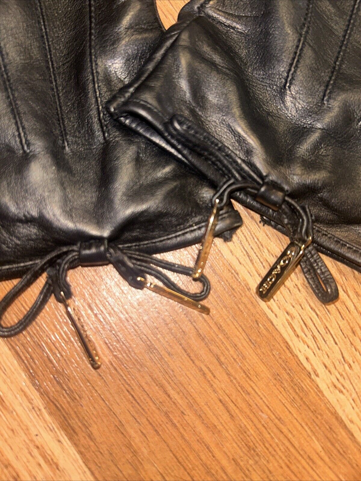 COACH GLOVES WOMENS 6.5 Soft SHEEP LEATHER LINED Black