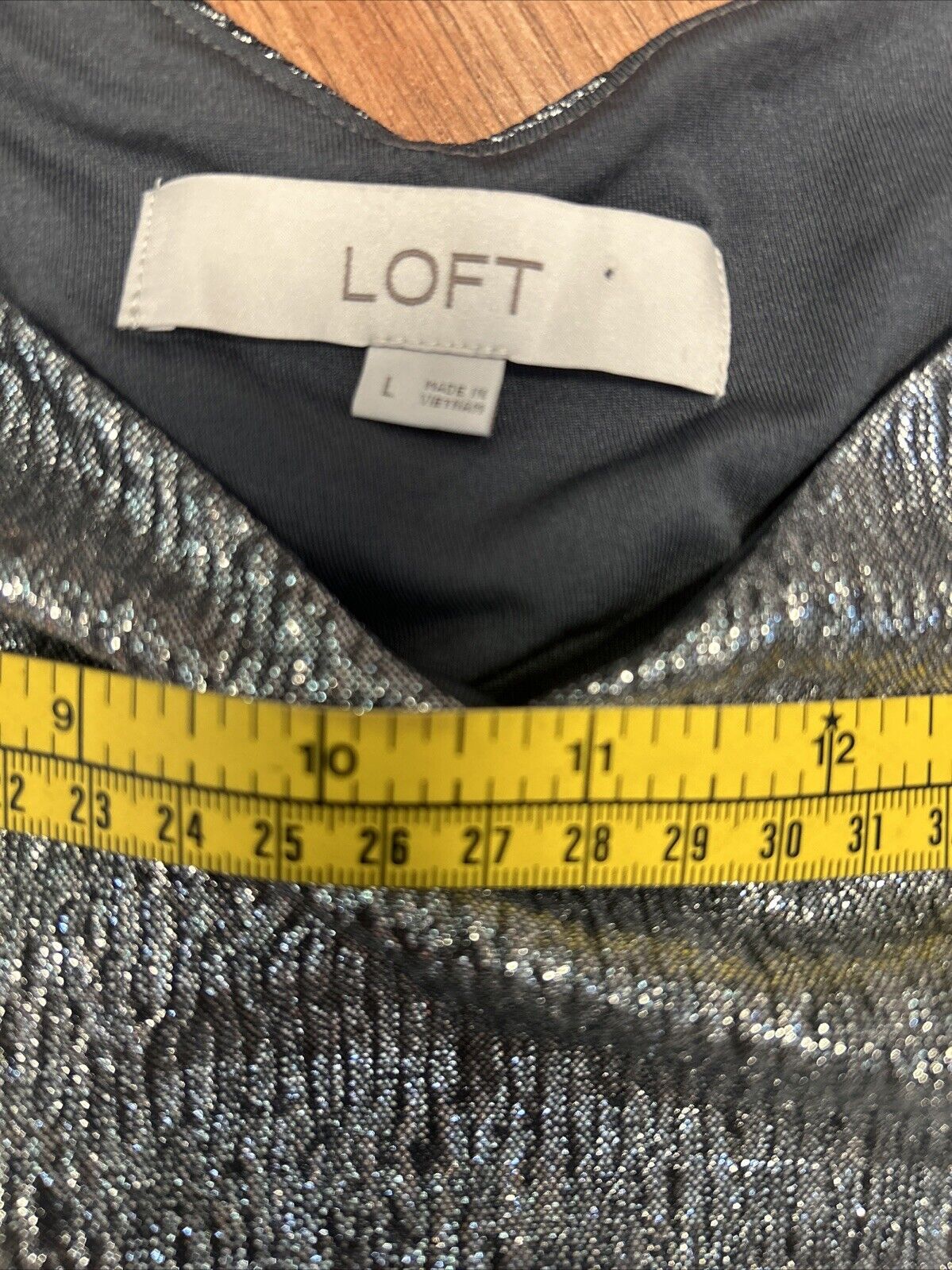 Loft Womens Spaghetti Strap Cami Silver Sz Large