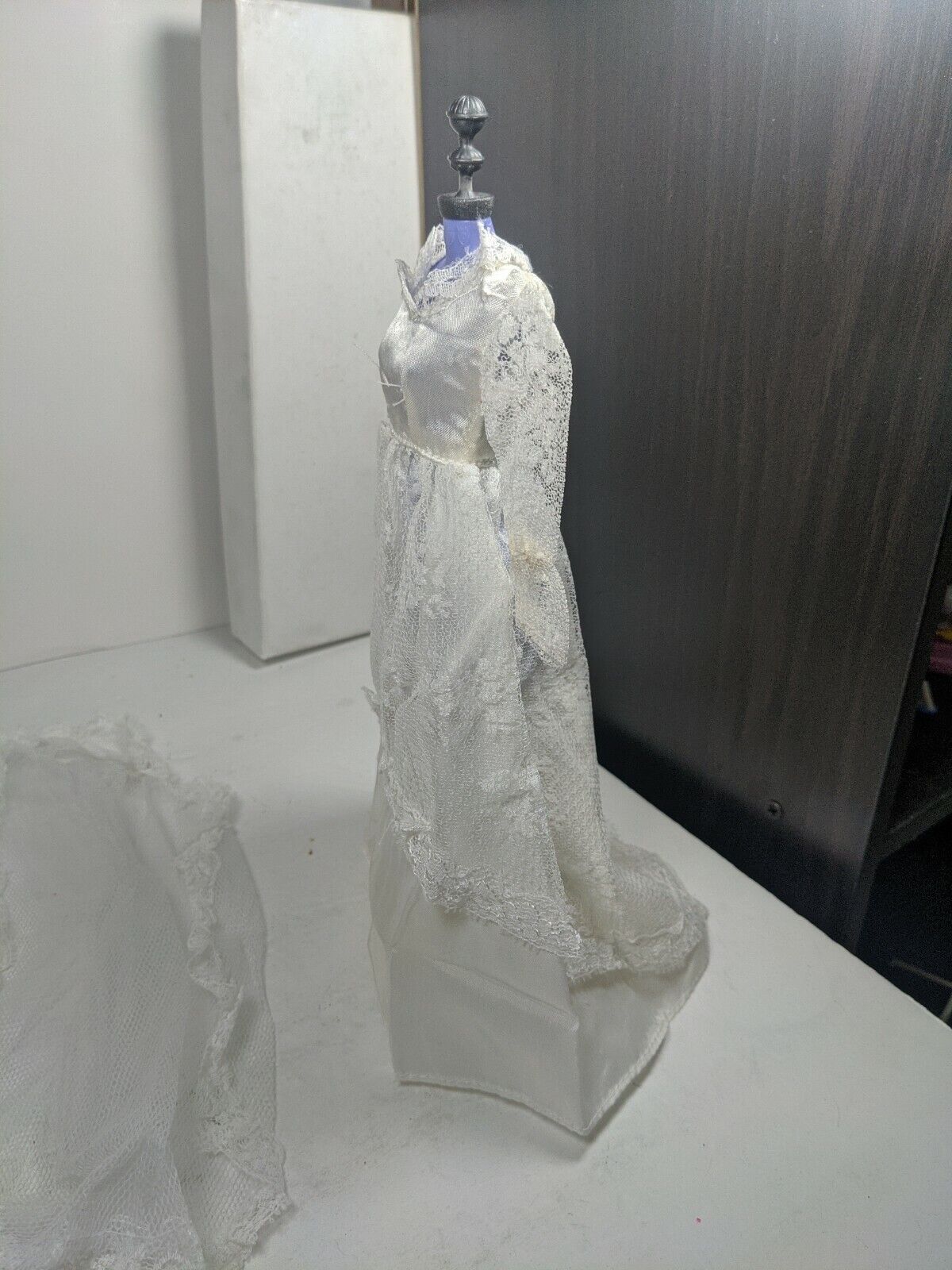 Vintage Barbie clone wedding dress and veil