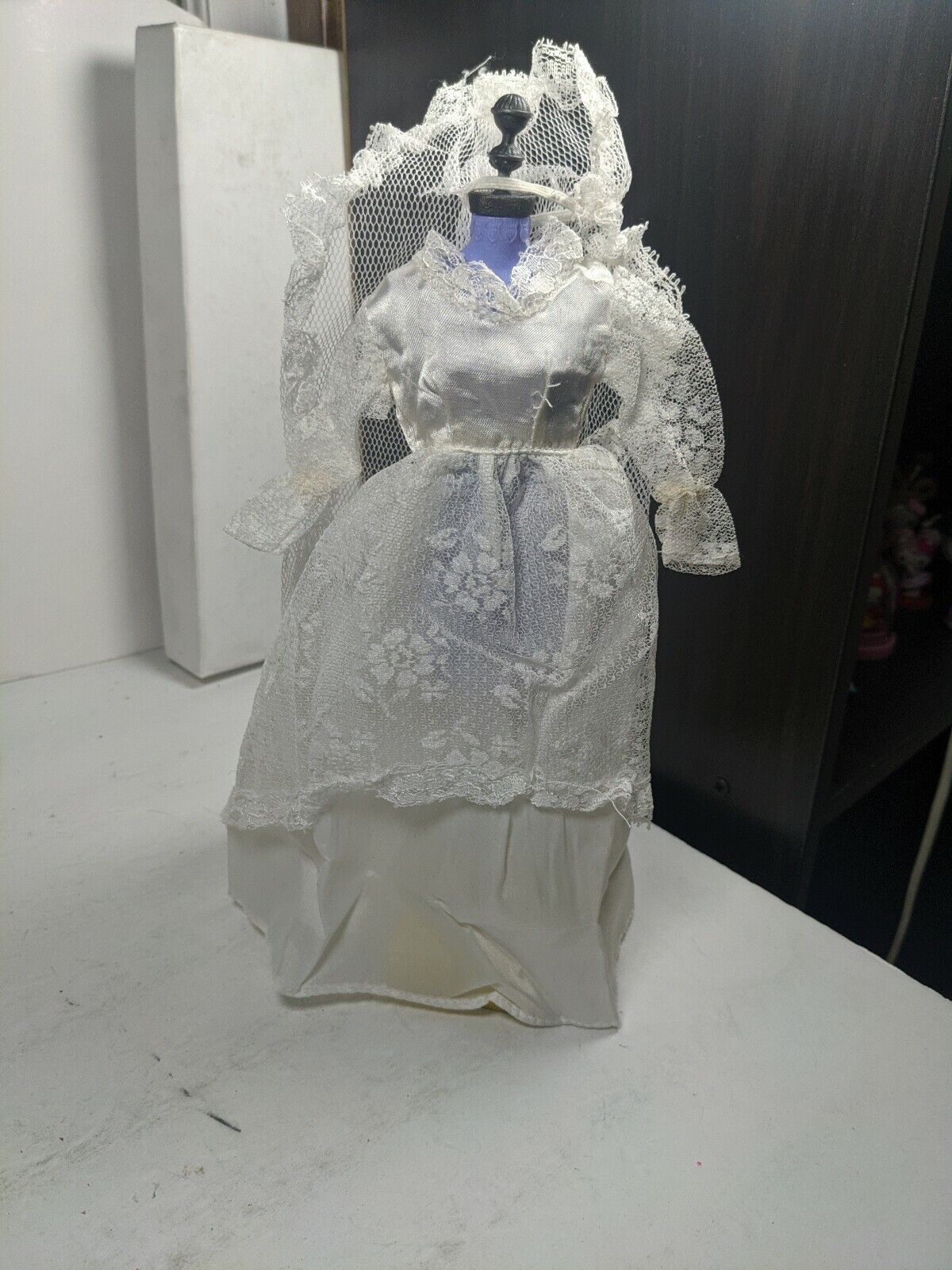 Vintage Barbie clone wedding dress and veil