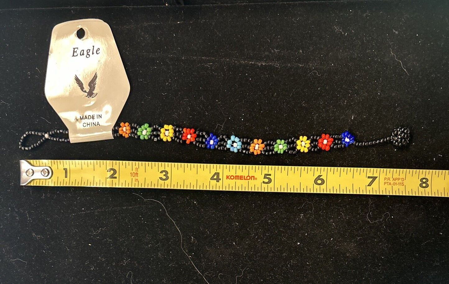 NWT one 1 Single 90s Deadstock Beaded Daisy Rainbow Bracelet