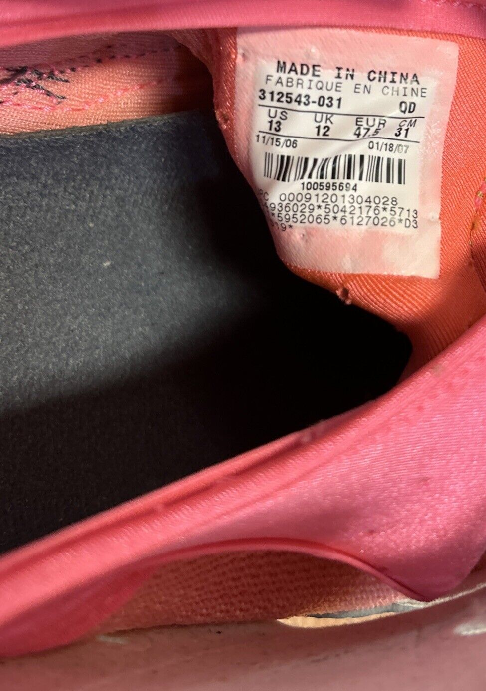 Nike Air Max2 Running Shoes Size 13 White Pink Grey No Box great condition