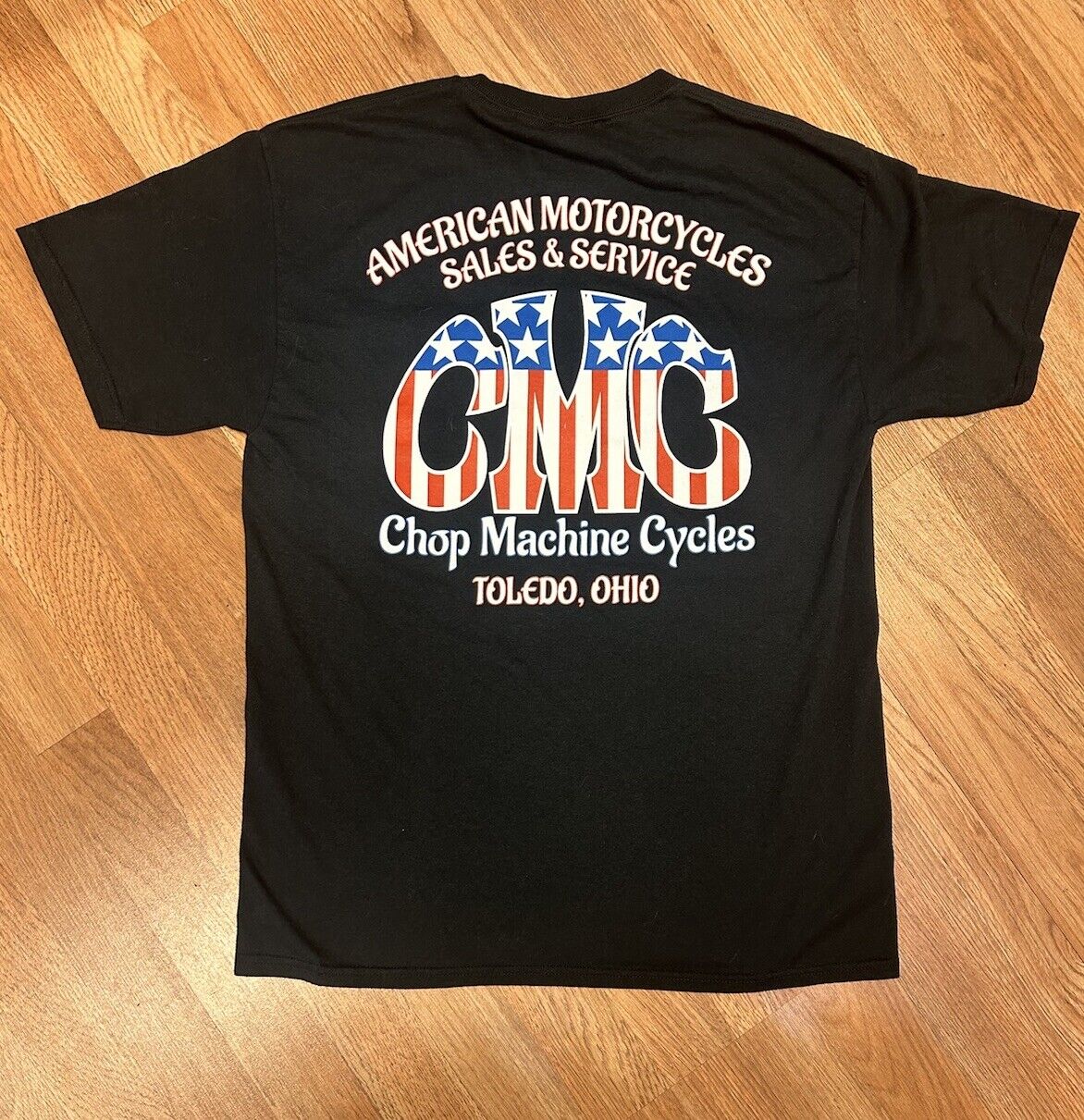 Vintage Y2K Style “Chop Machine Cycles” Retro T-Shirt size Large Toledo