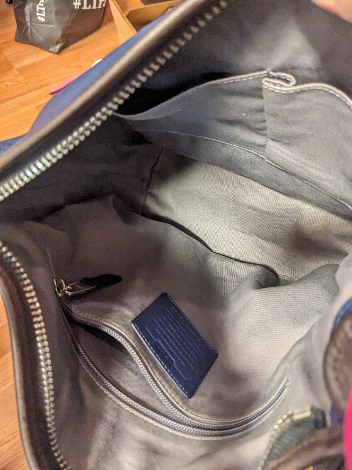 COACH H1294 19995 NAVY BLUE PINK SHOULDER BAG