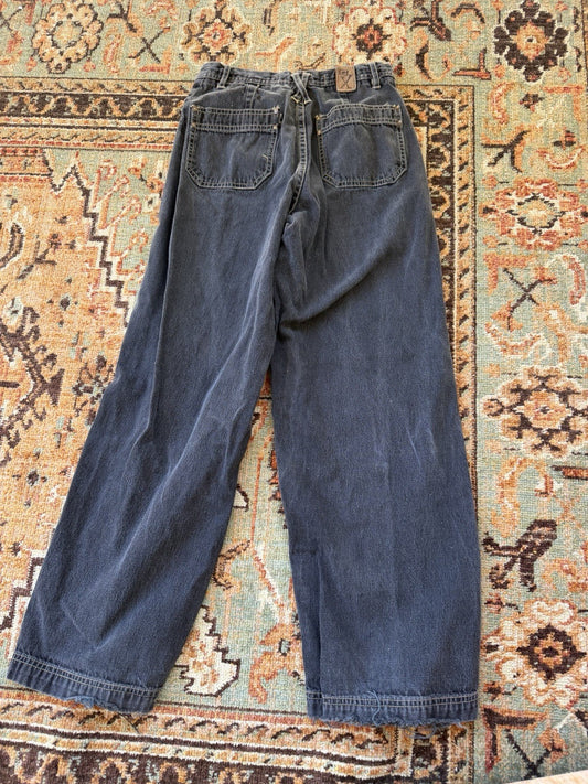 VTG Y2K Girls Sz 12 Dark Denim Pants Flare 2000s Low Rise