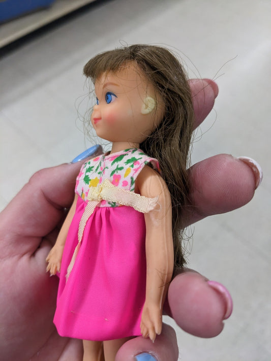 Barbie Tutti Doll Brunette With Outfit One Green Ear As Is