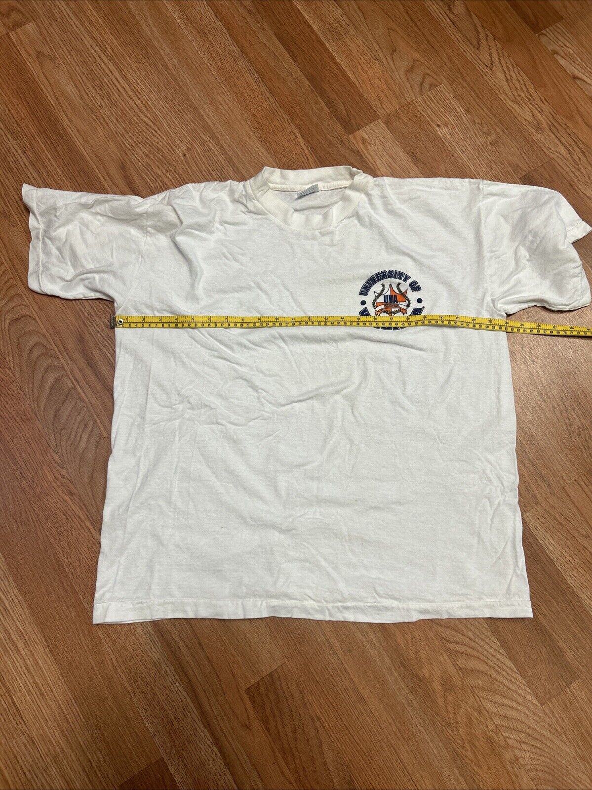 DEADSTOCK Vintage 80s University Of Virginia Short Sleeve Shirt Men's White XL