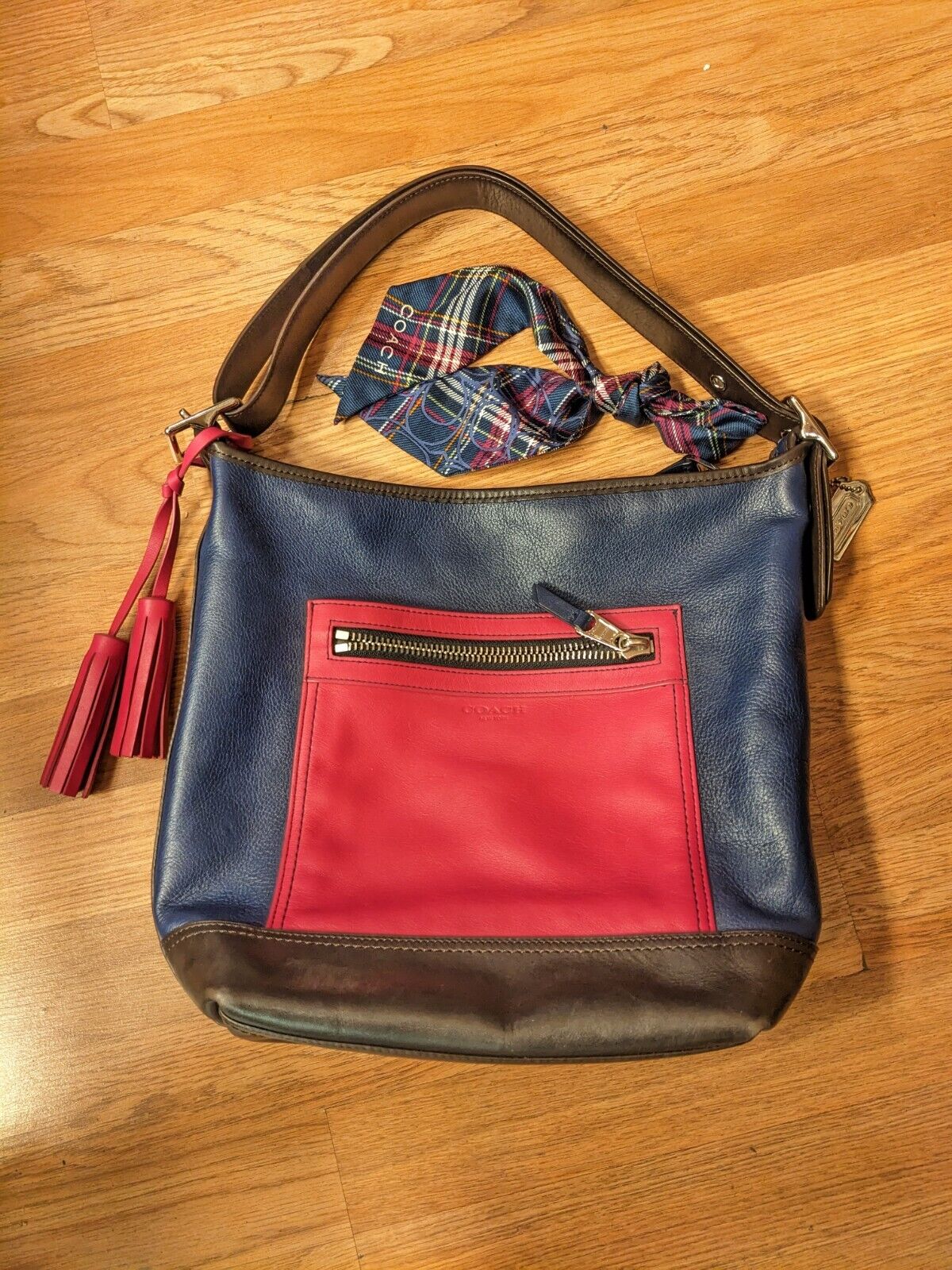 COACH H1294 19995 NAVY BLUE PINK SHOULDER BAG