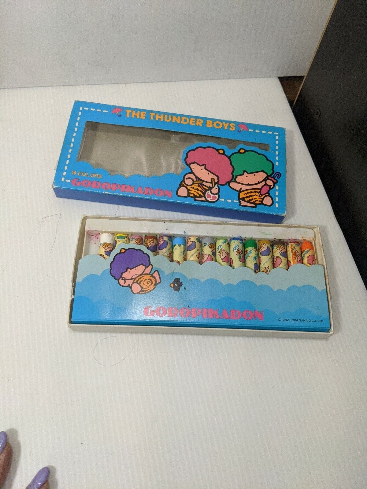 GOROPIKADON SANRIO Logo 1984 Rare vintage sanrio the thunder boys oil pastels