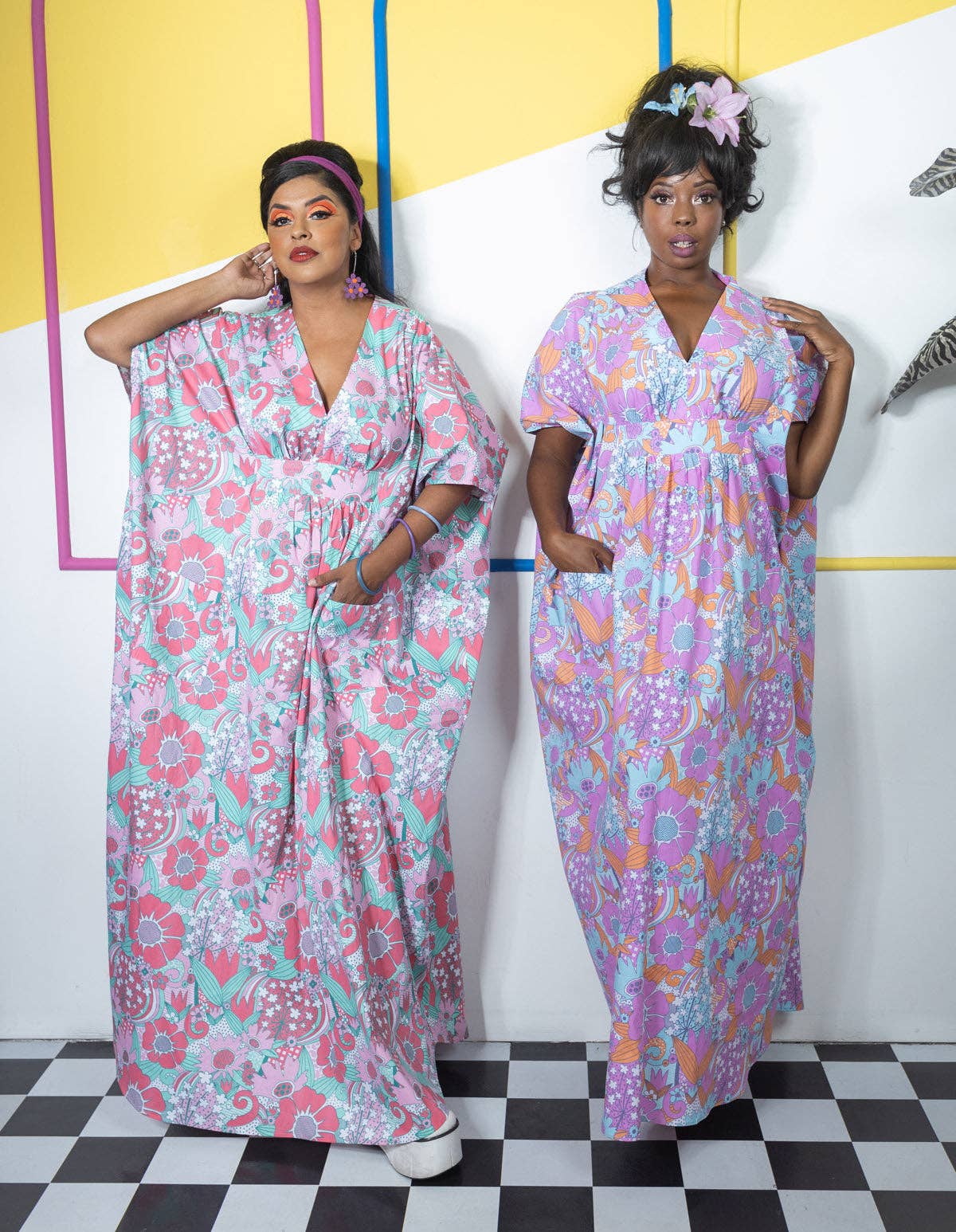 Floral Pocket Caftan in Watermelon