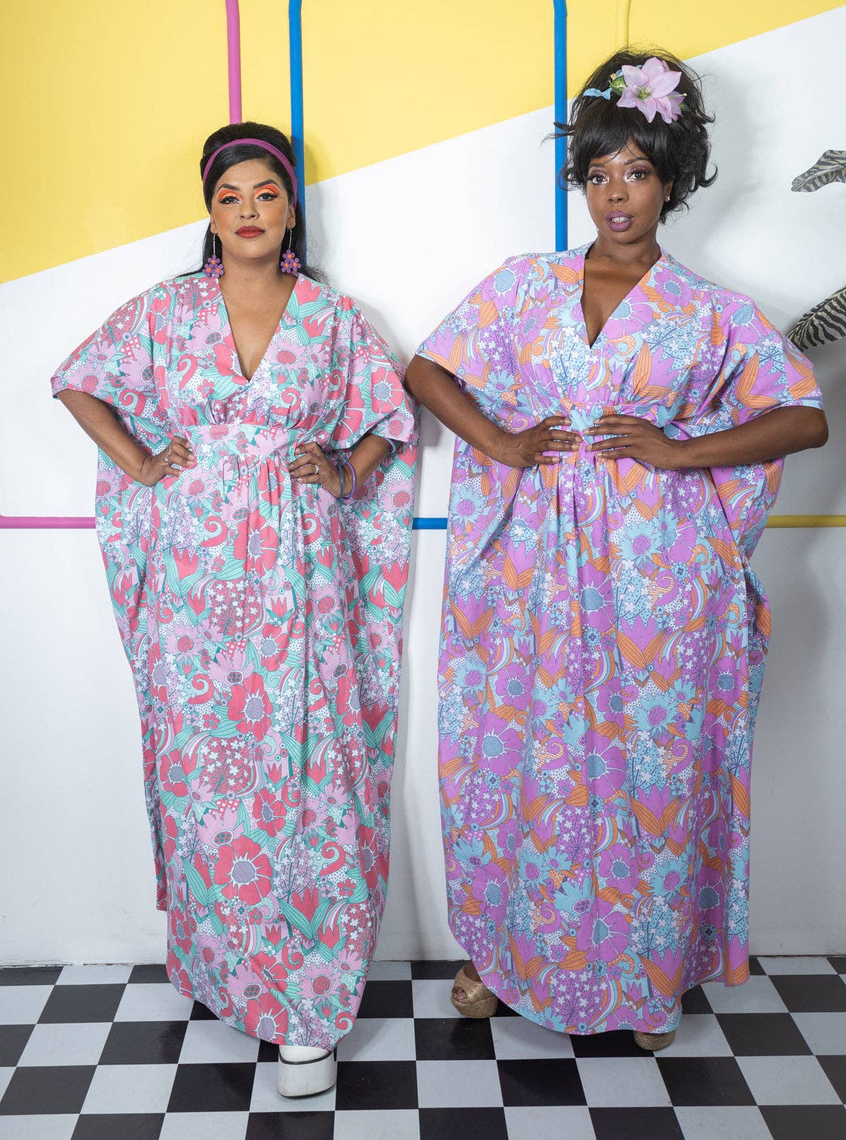 Floral Pocket Caftan in Watermelon