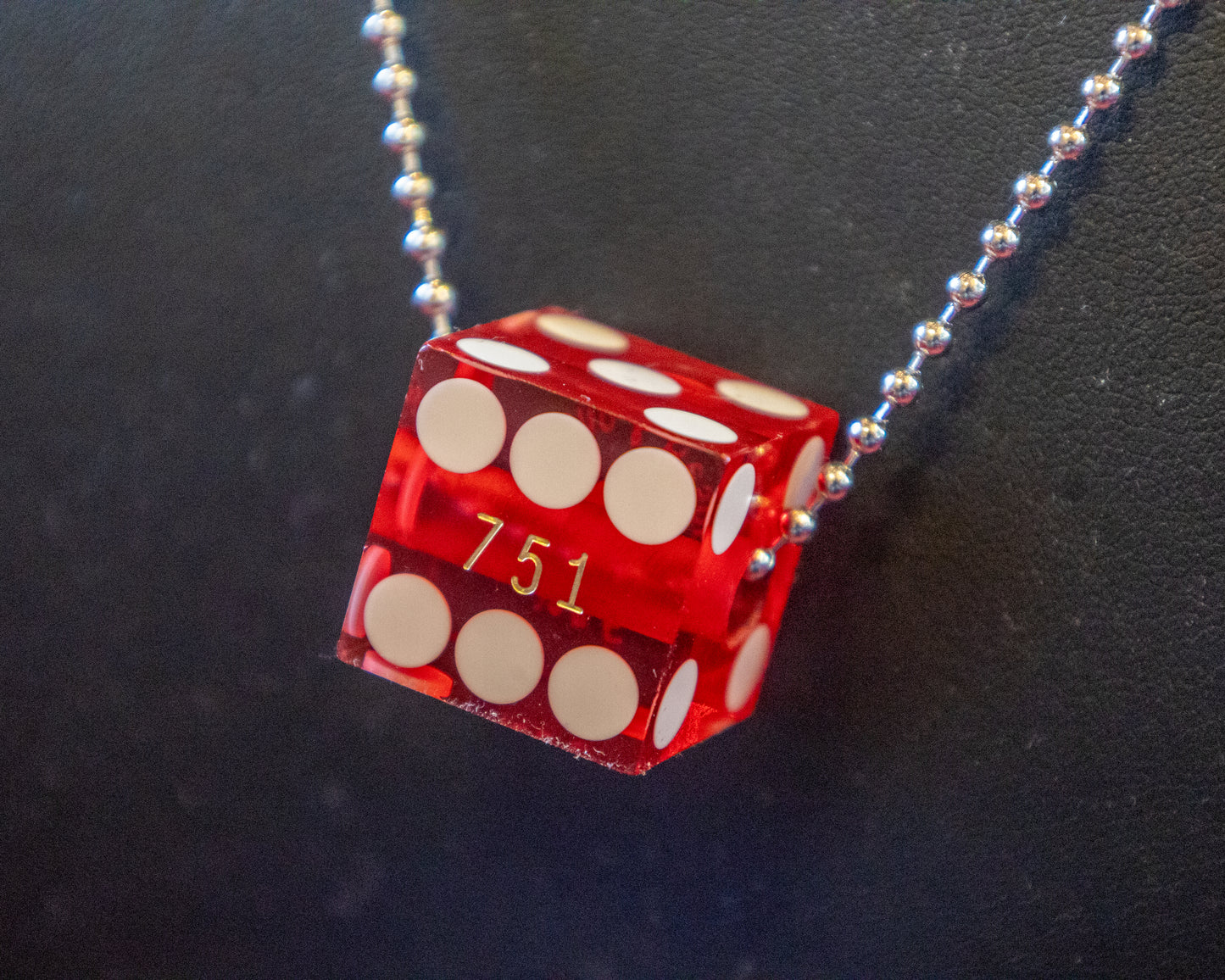 Lucky Red Dice Necklace – 22" Chain (Made by House of Dow)