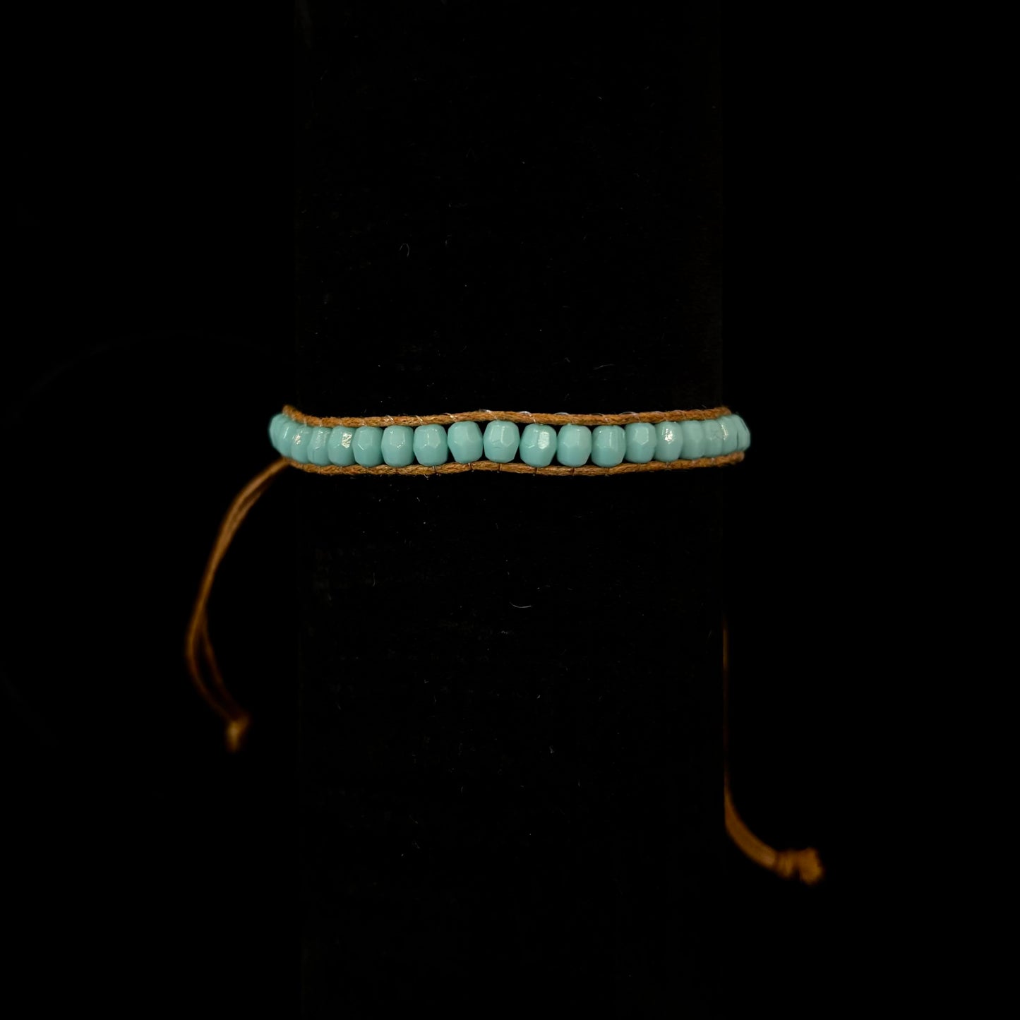 Minimalist Turquoise Seed Bead Adjustable Bracelet