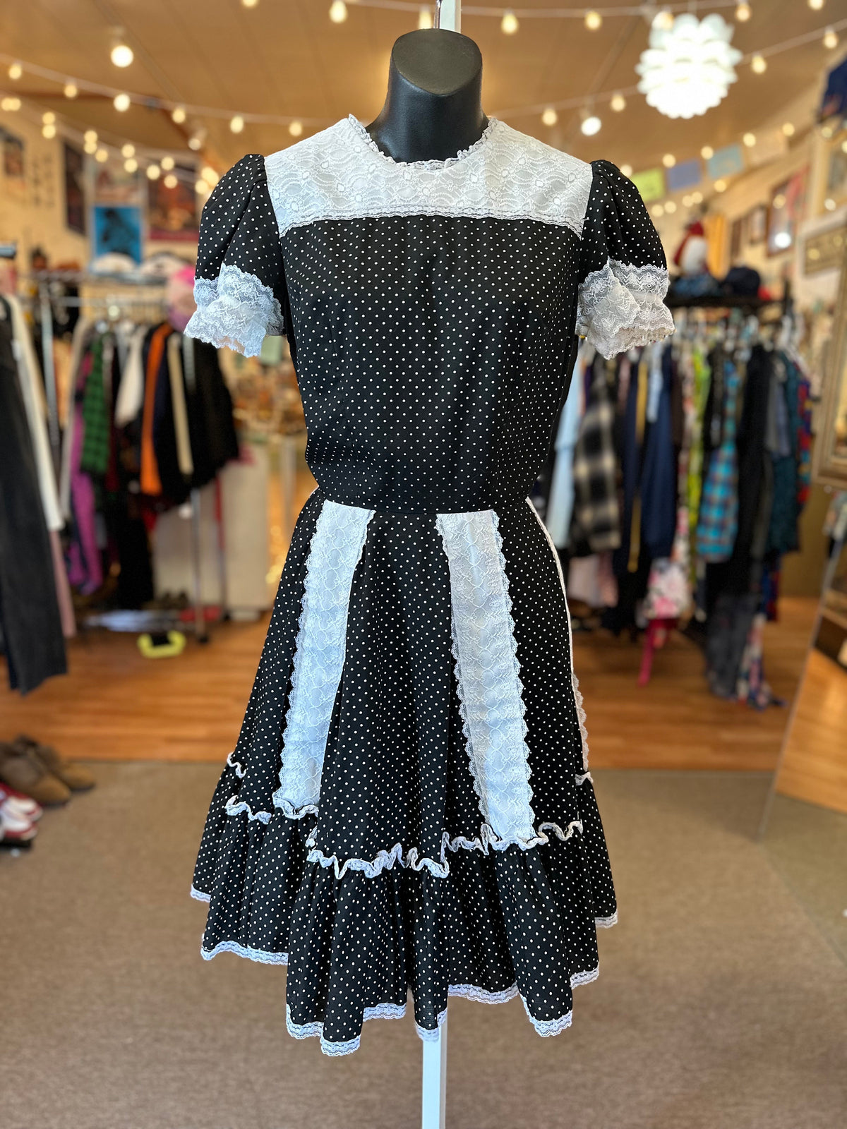 1970's Partner Please Black and White Square dancing dress - House of Dow