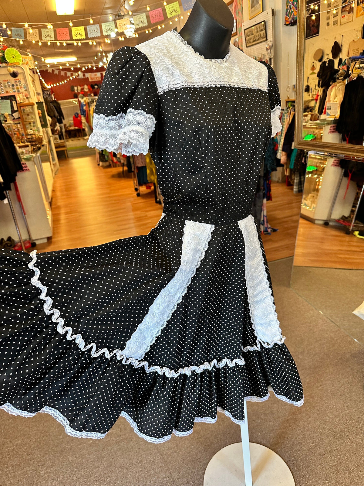 1970's Partner Please Black and White Square dancing dress - House of Dow