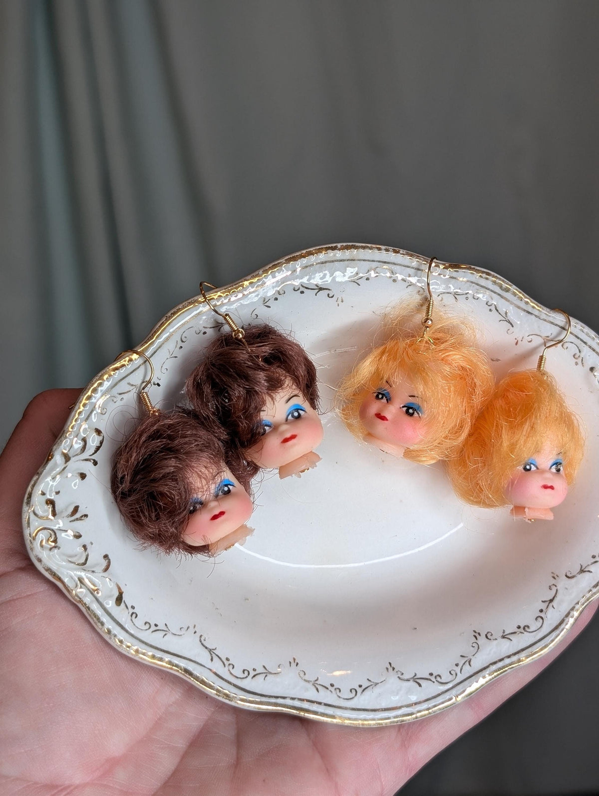 Handmade Hello Dolly Vintage Doll Head Earrings - House of Dow
