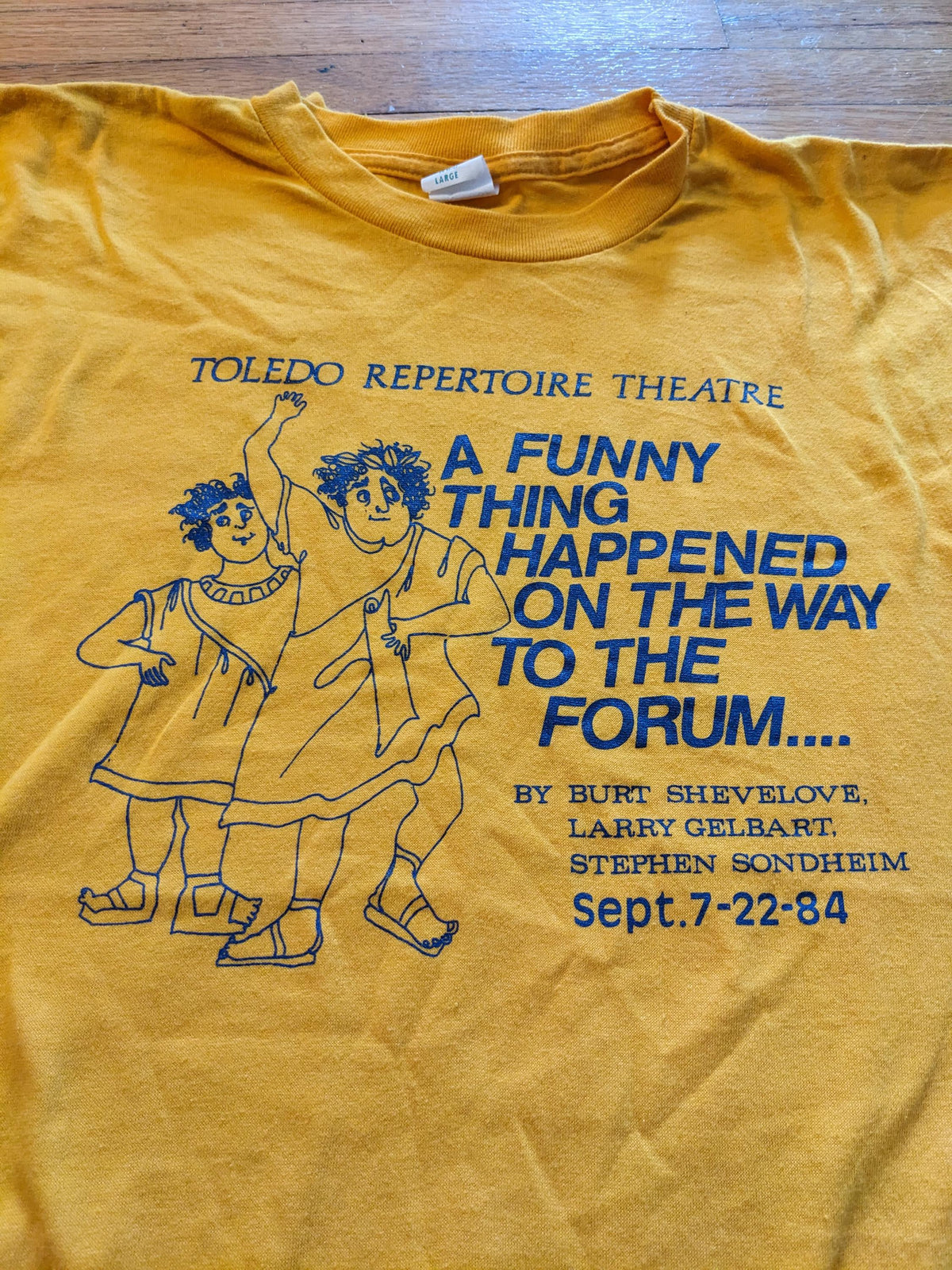 Vintage deadstock Ohio Toledo Rep Theatre A funny thing happened on the way to the forum... Small Shirt 1984 - House of Dow