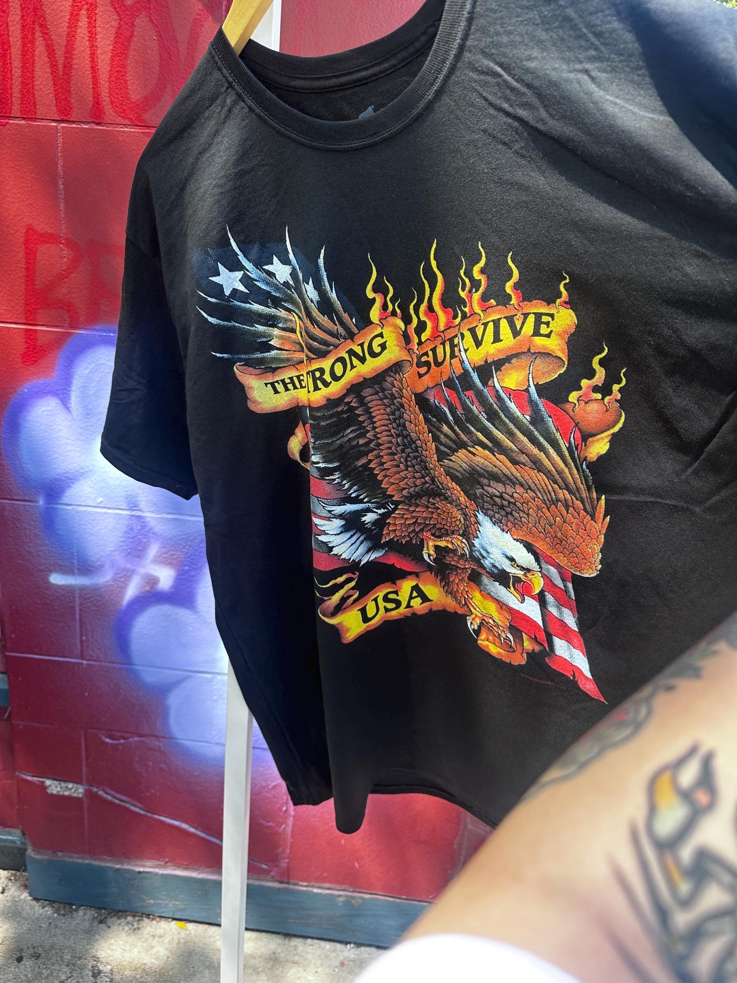 Y2K Eagle Flag Novelty Deadstock Shirt xxl