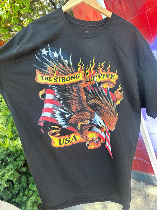 Y2K Eagle Flag Novelty Deadstock Shirt xxl