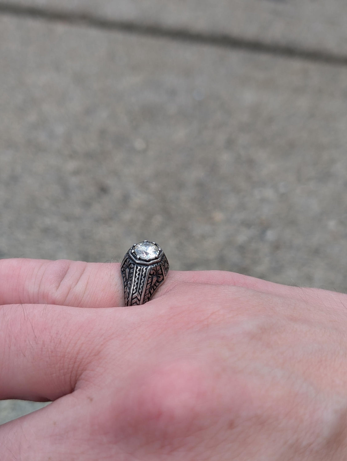 Silver Art Deco Style ring size 7 - House of Dow