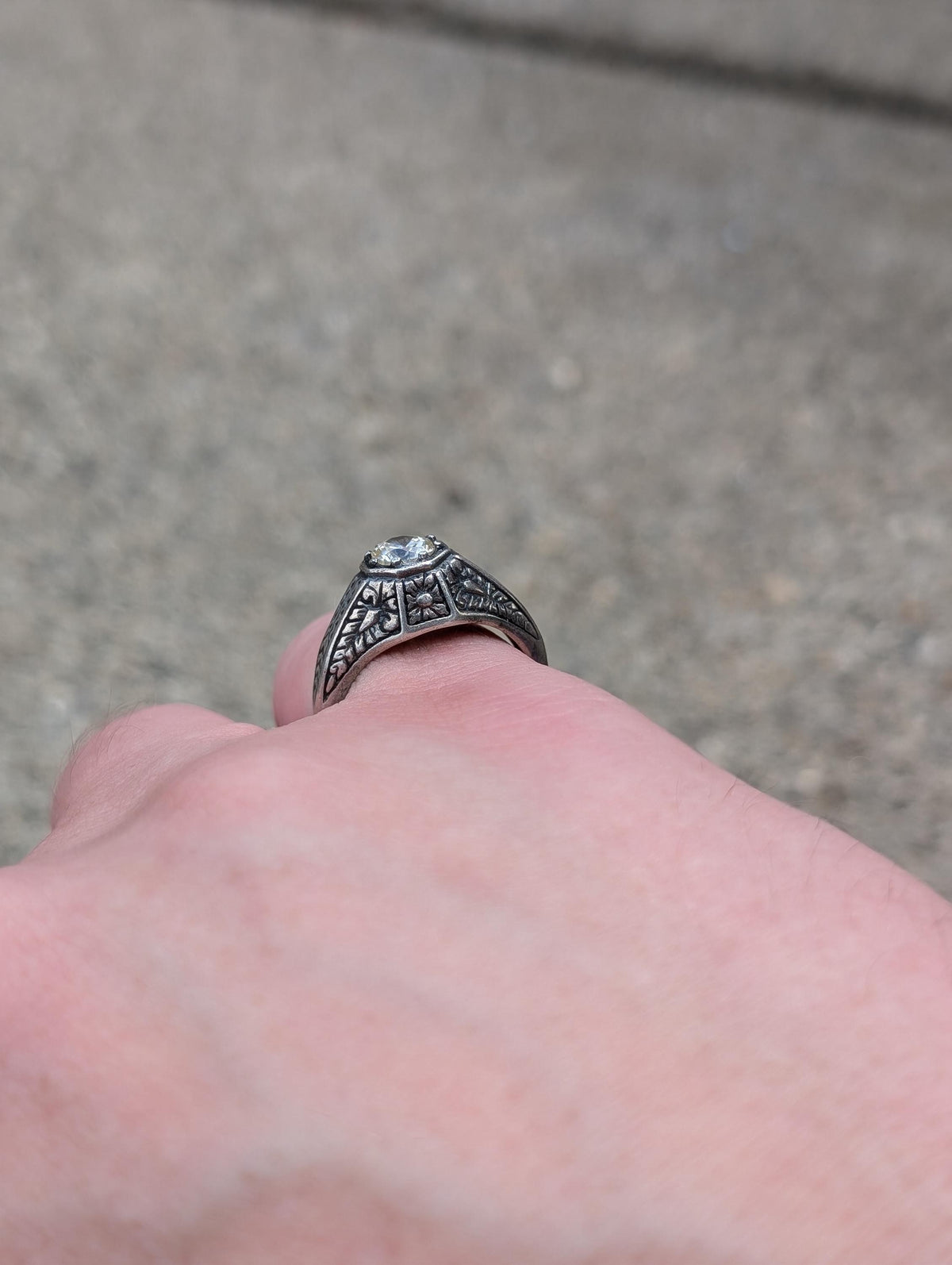 Silver Art Deco Style ring size 7 - House of Dow