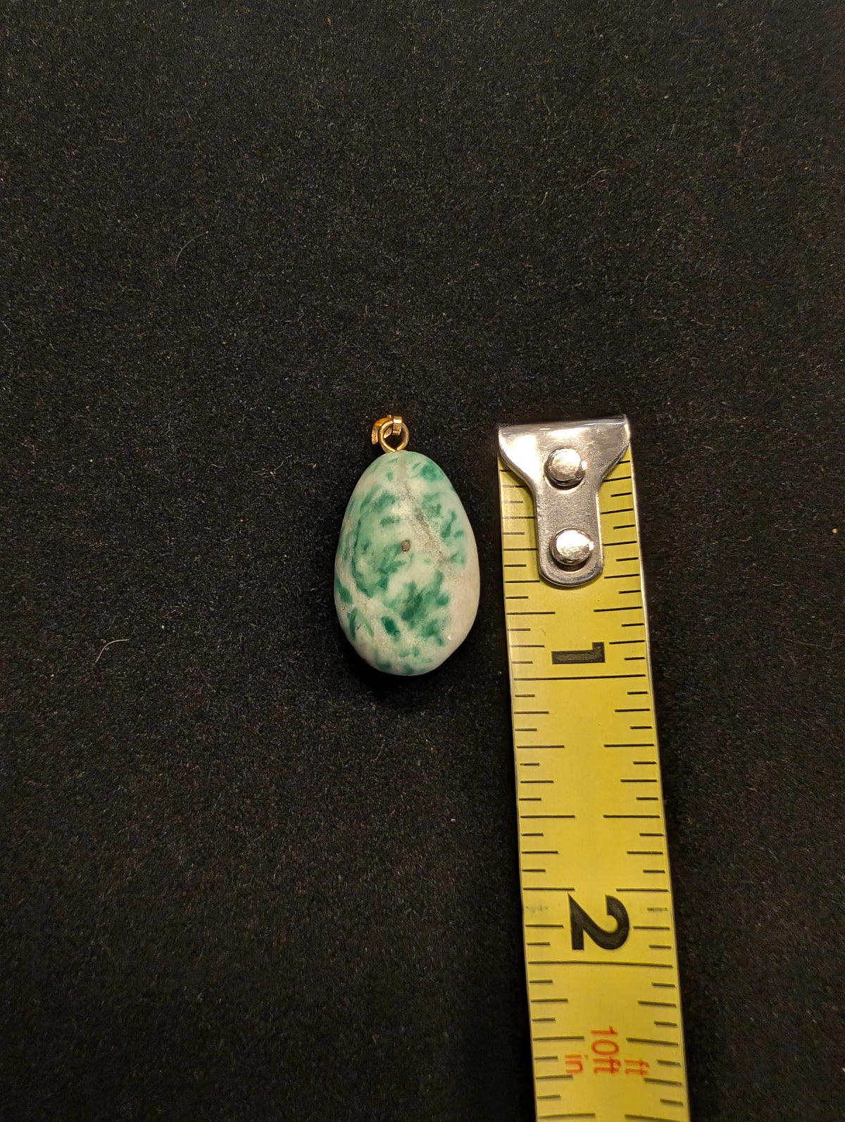 Green Dot Spotted Jade Tumbled Natural stone Pendant - House of Dow