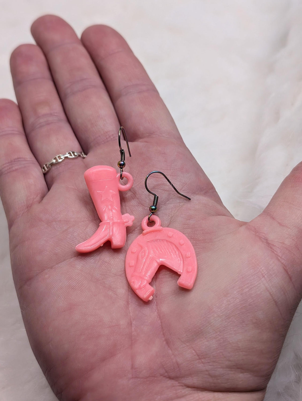 Handmade Pink Western Cowboy Cowgirl Earrings - House of Dow