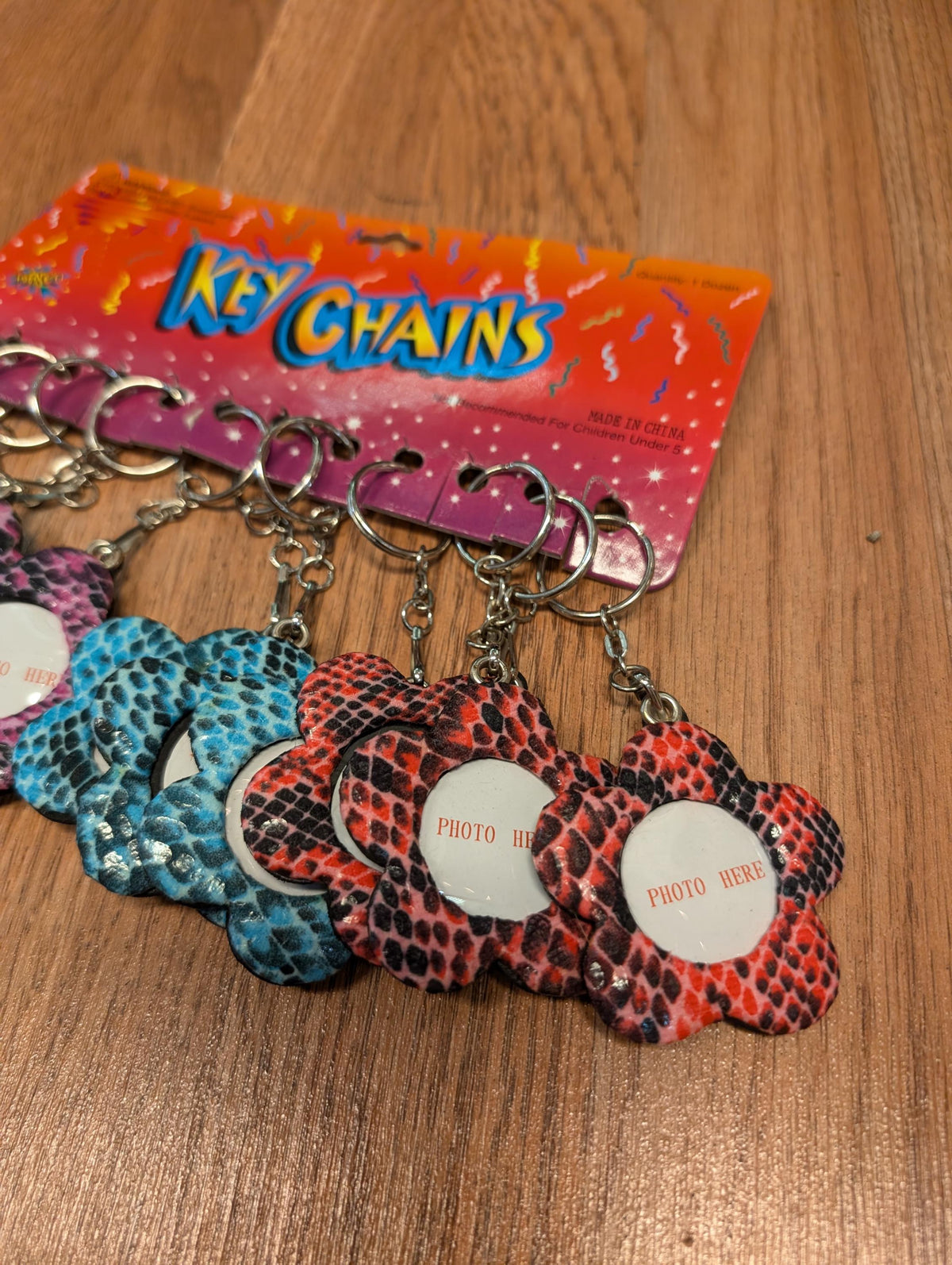 90s deadstock Snakeskin Flower photo frame keychain lot for Loot Grab Bags - House of Dow