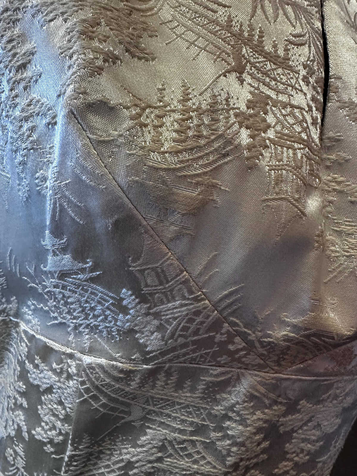 1960's White Embroidered Silk Cheongsam As Is - House of Dow