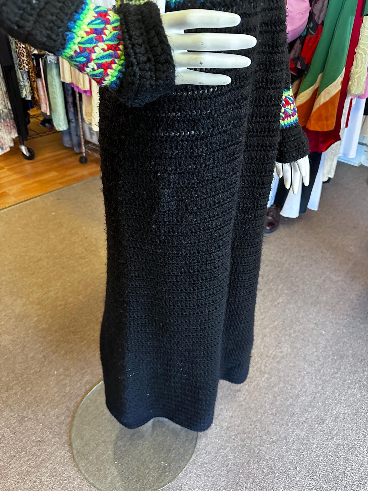 1970's Hand Crocheted Rainbow Dress - House of Dow