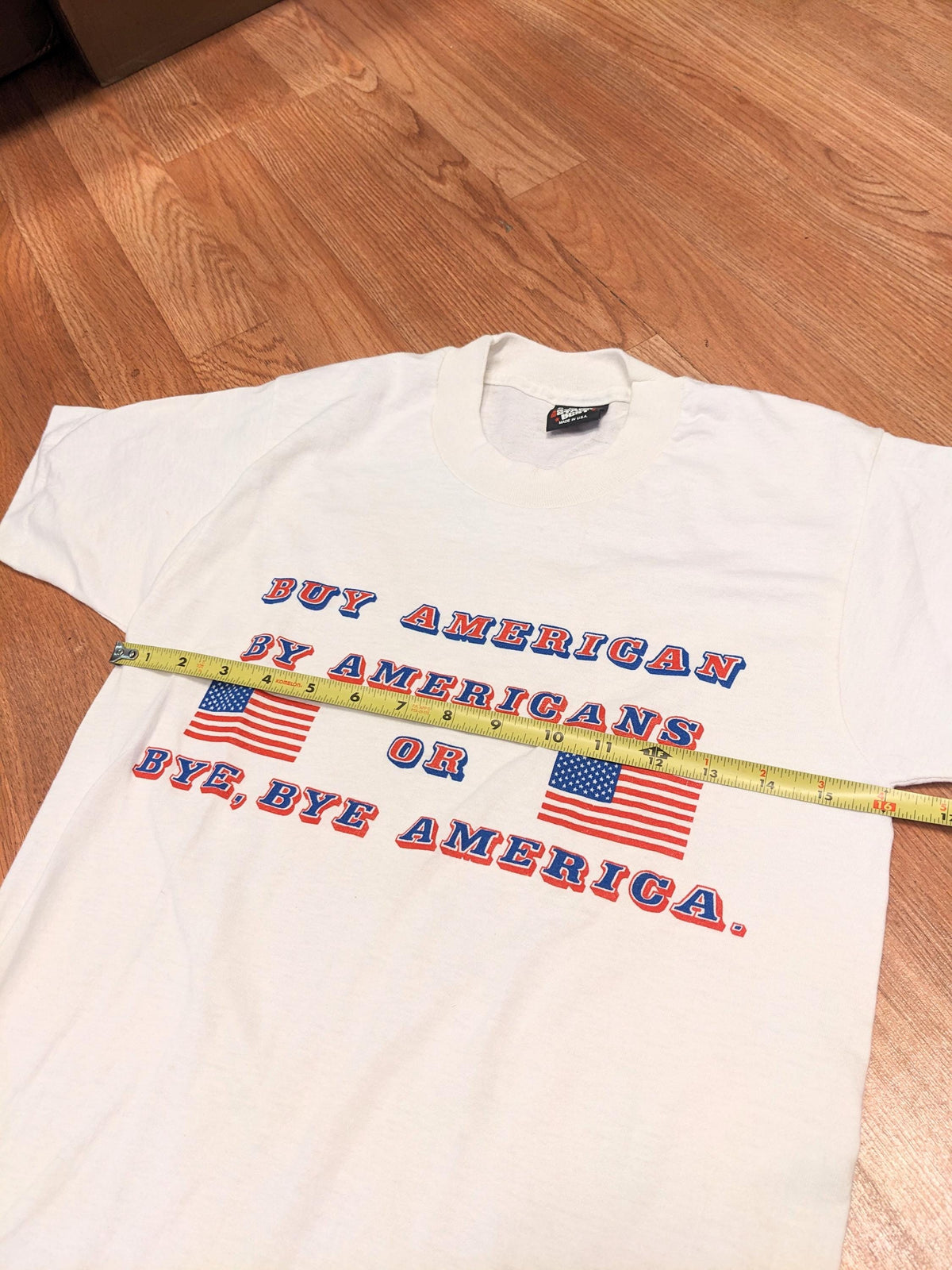 80’s Love Buy American By Americans or Bye Bye America Tshirt Screen Stars Vintage Tee As is XS to Small - House of Dow
