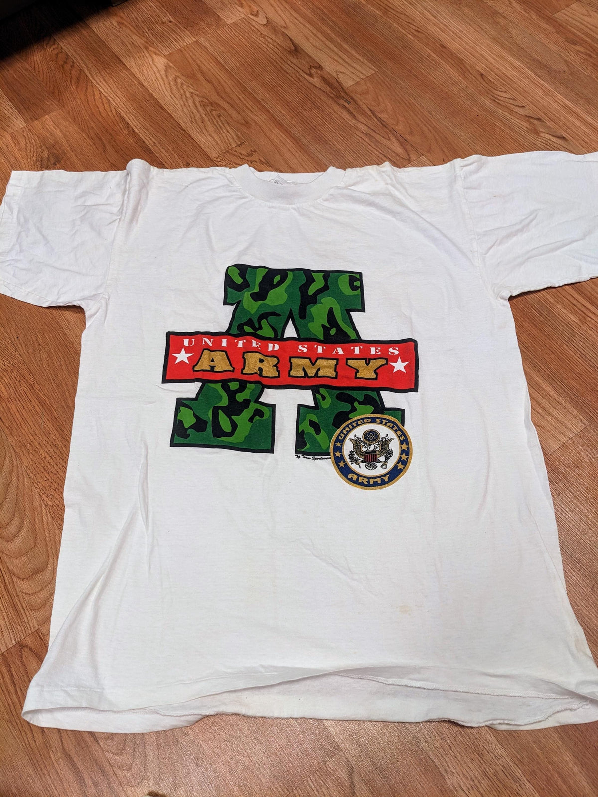 90’s Deadstock Army Tee Oversized Sleep Shirt high collar tee As is XL - House of Dow