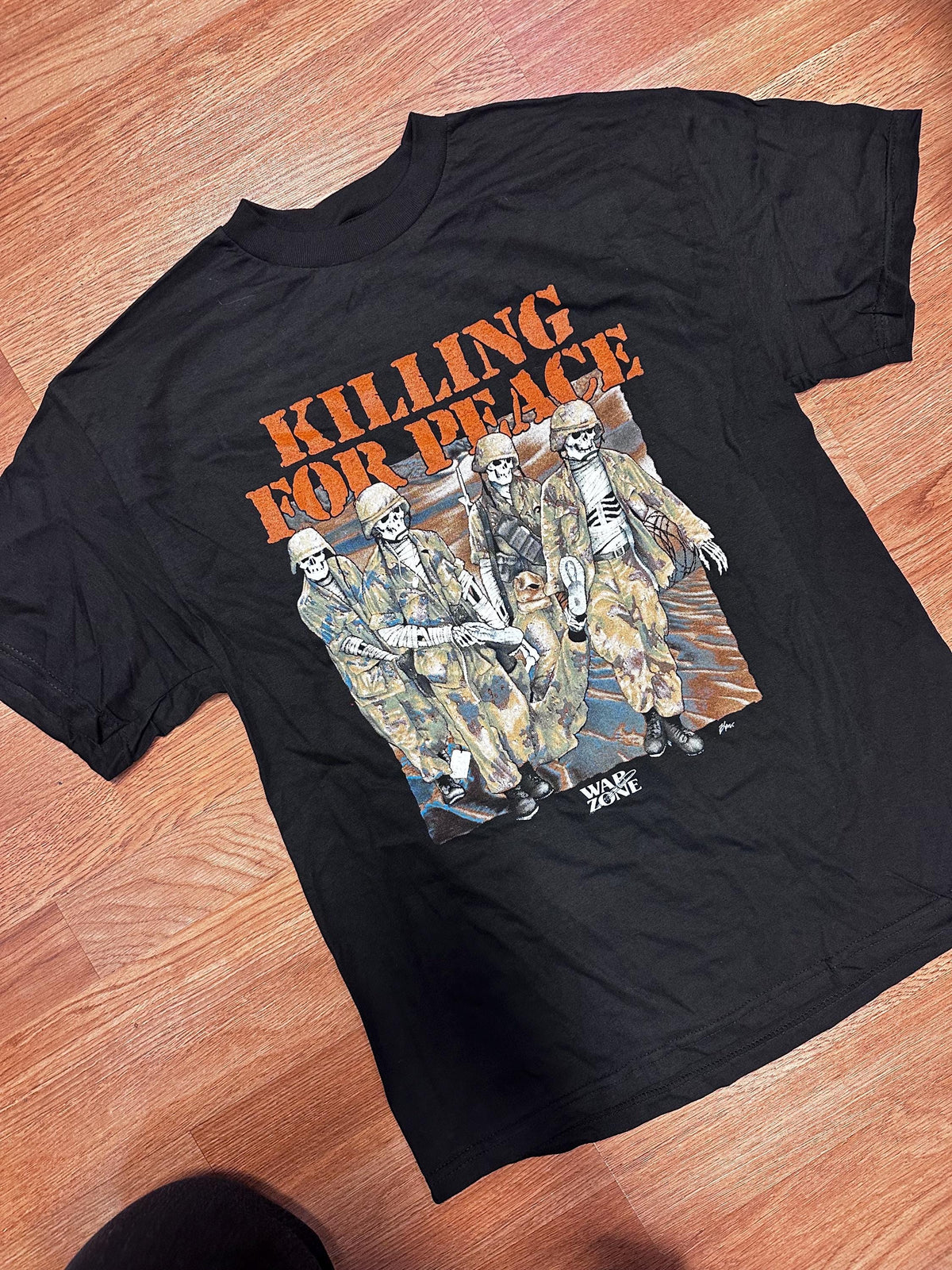 Deadstock 90s Anti-War Skeleton Killing for Peace Grunge Shirt Bootleg SALE Rare - House of Dow