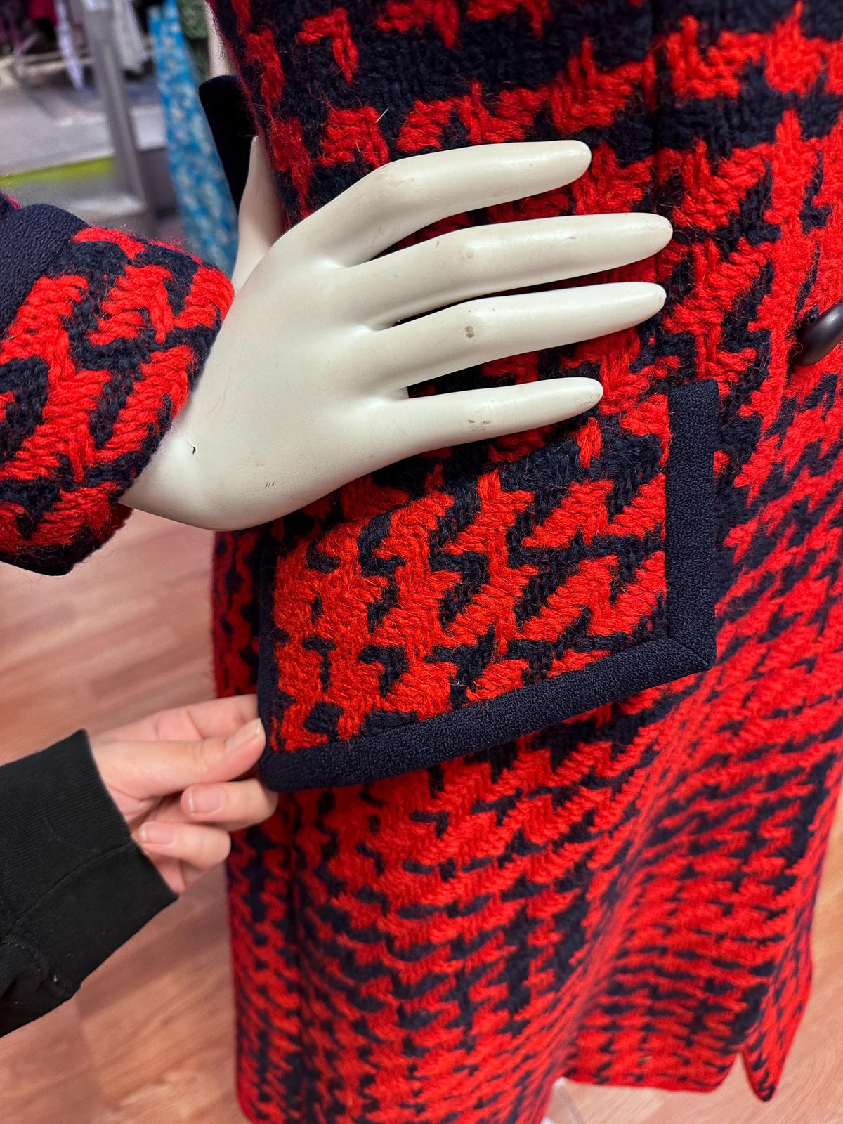 1960's Twee Cain Sloan Co Vintage Houndstooth Peacoat - House of Dow