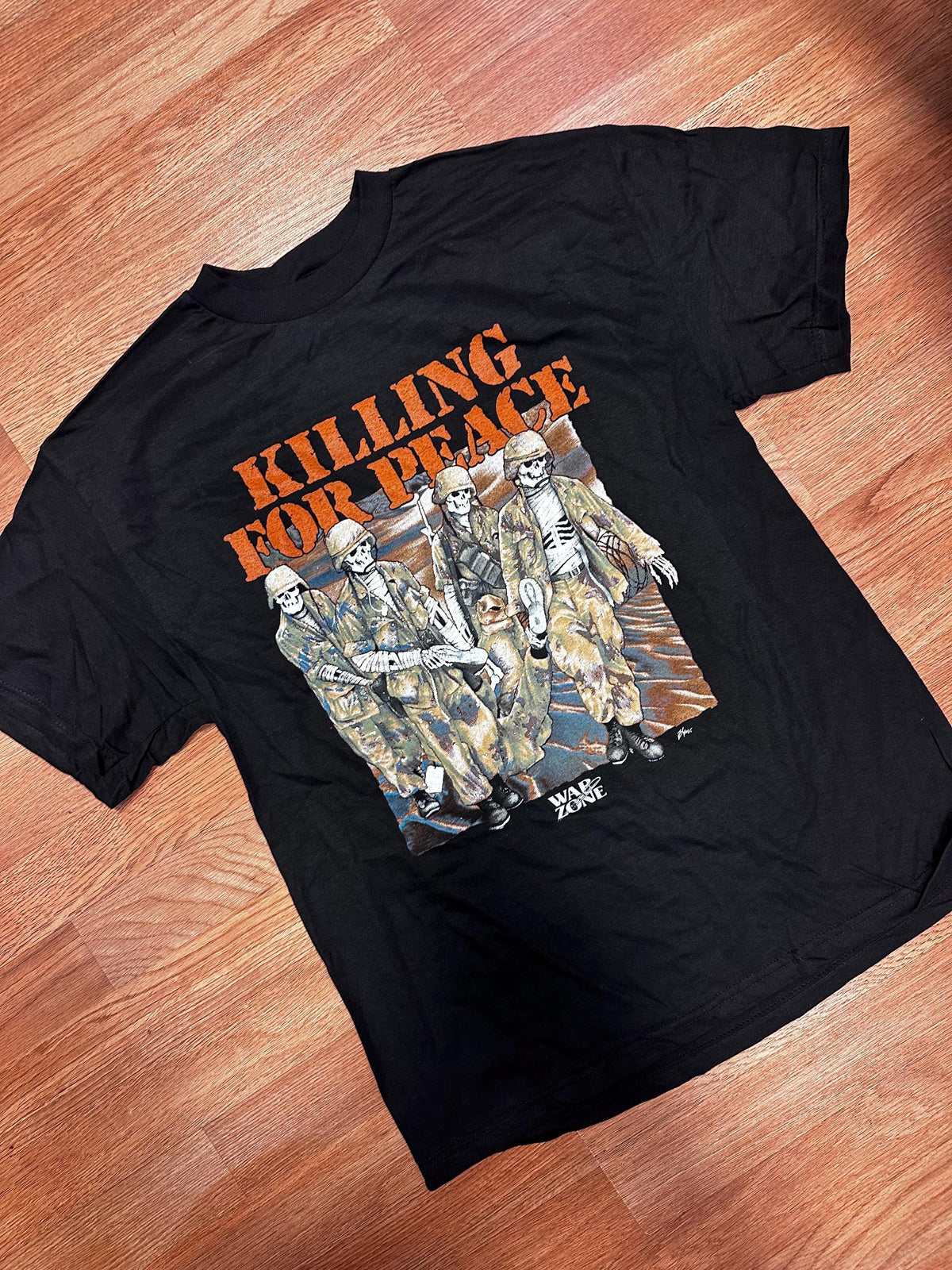 Deadstock 90s Anti-War Skeleton Killing for Peace Grunge Shirt Bootleg SALE Rare - House of Dow