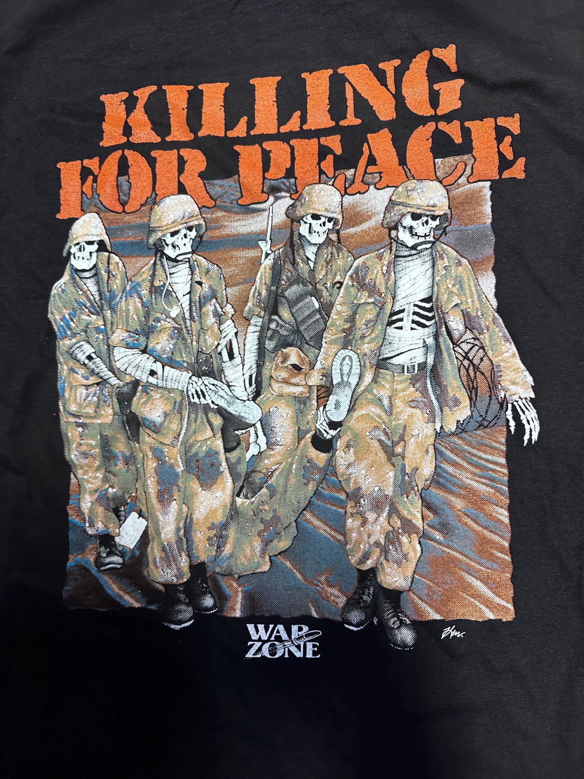 Deadstock 90s Anti-War Skeleton Killing for Peace Grunge Shirt Bootleg SALE Rare - House of Dow