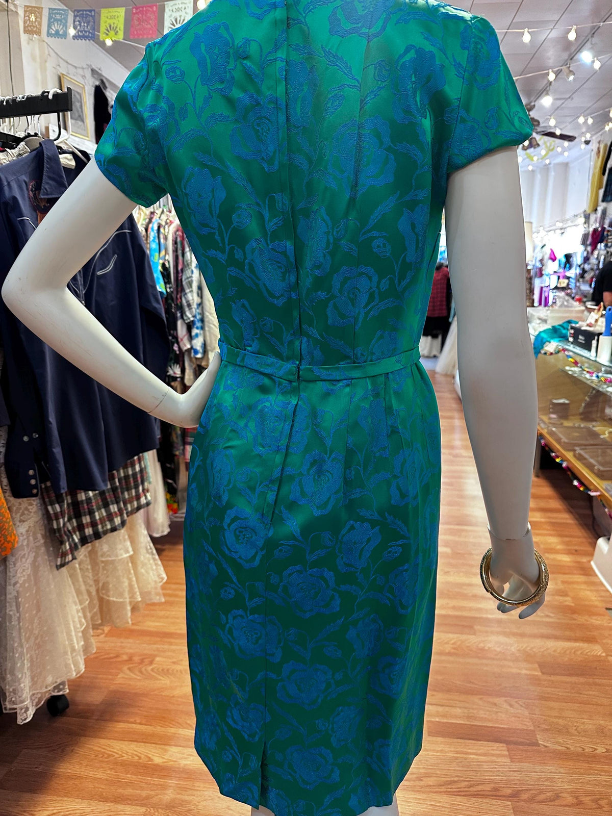 1960's Marcy Allen Two piece Brocade Silk Wiggle Dress with jacket - House of Dow