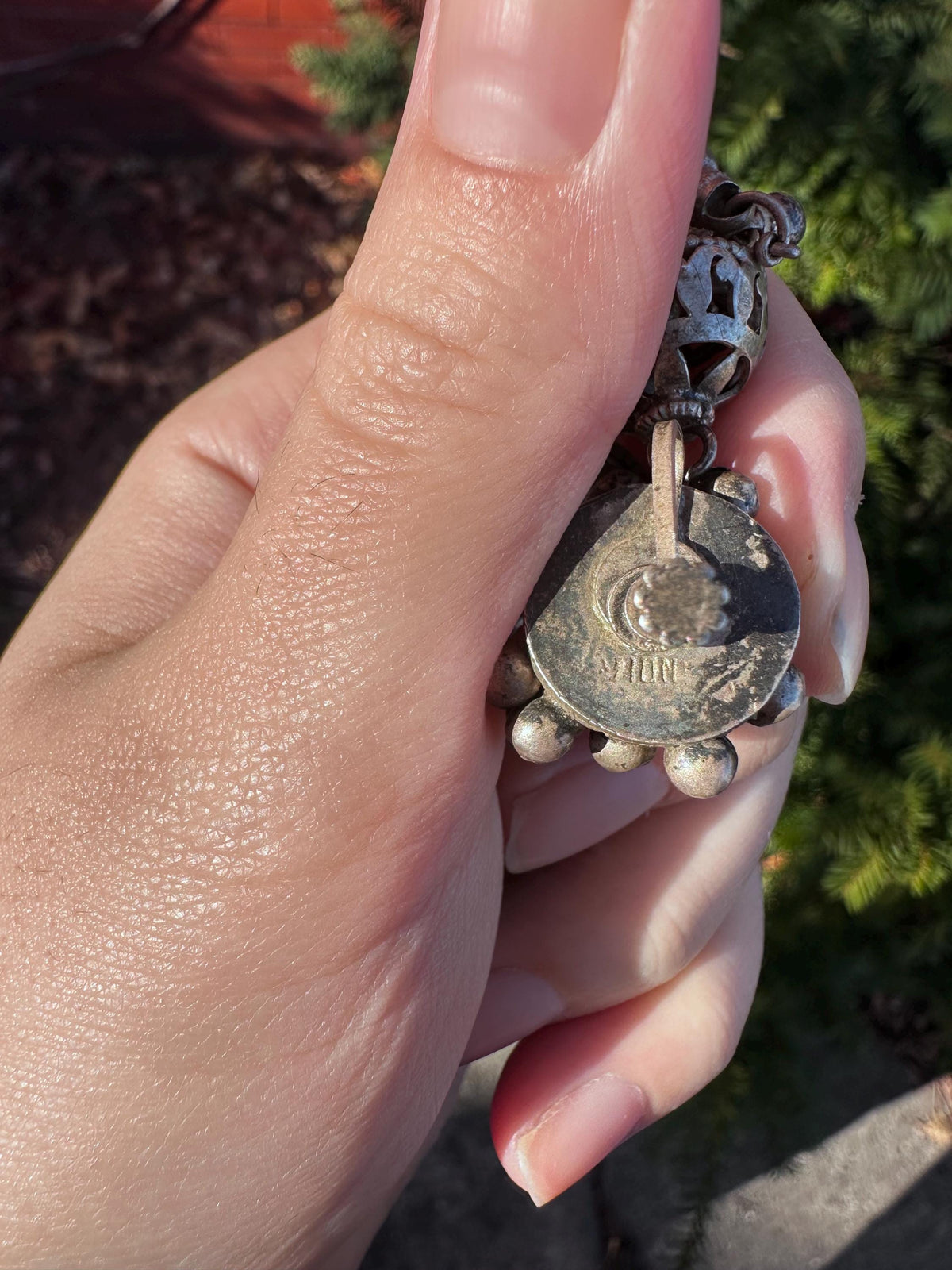 Antique Jhumki Silver Bell Clip on Earrings from Rajasthan - House of Dow
