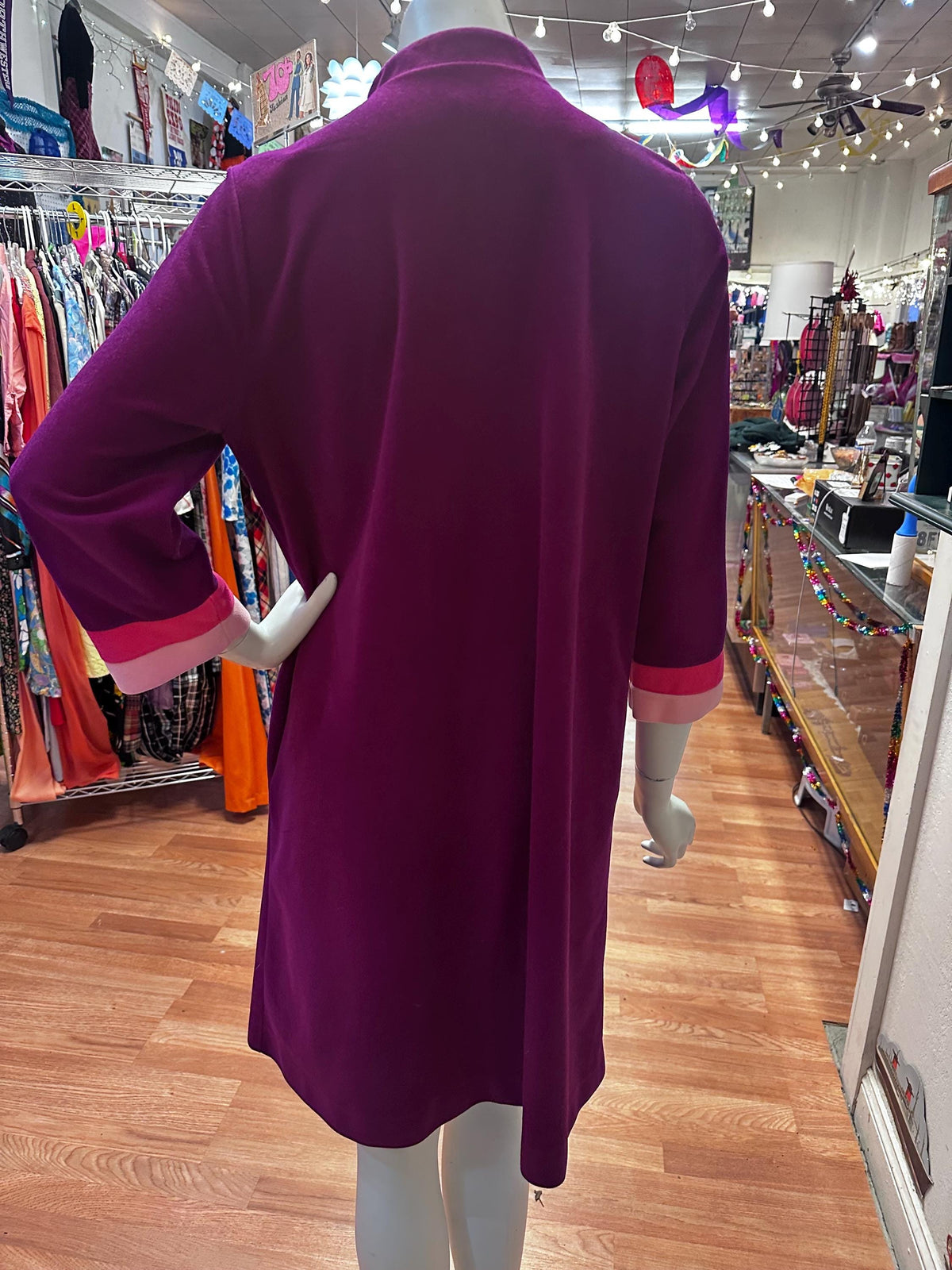 1970's Retro Vanity Fair Color Block Polyester House Dress MuuMuu