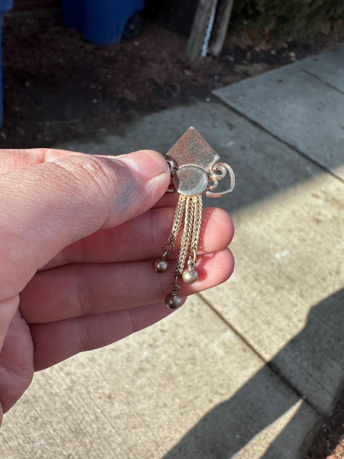 Victorian Gold Tone possible Gold Filled Pocket Watch Slide Charm